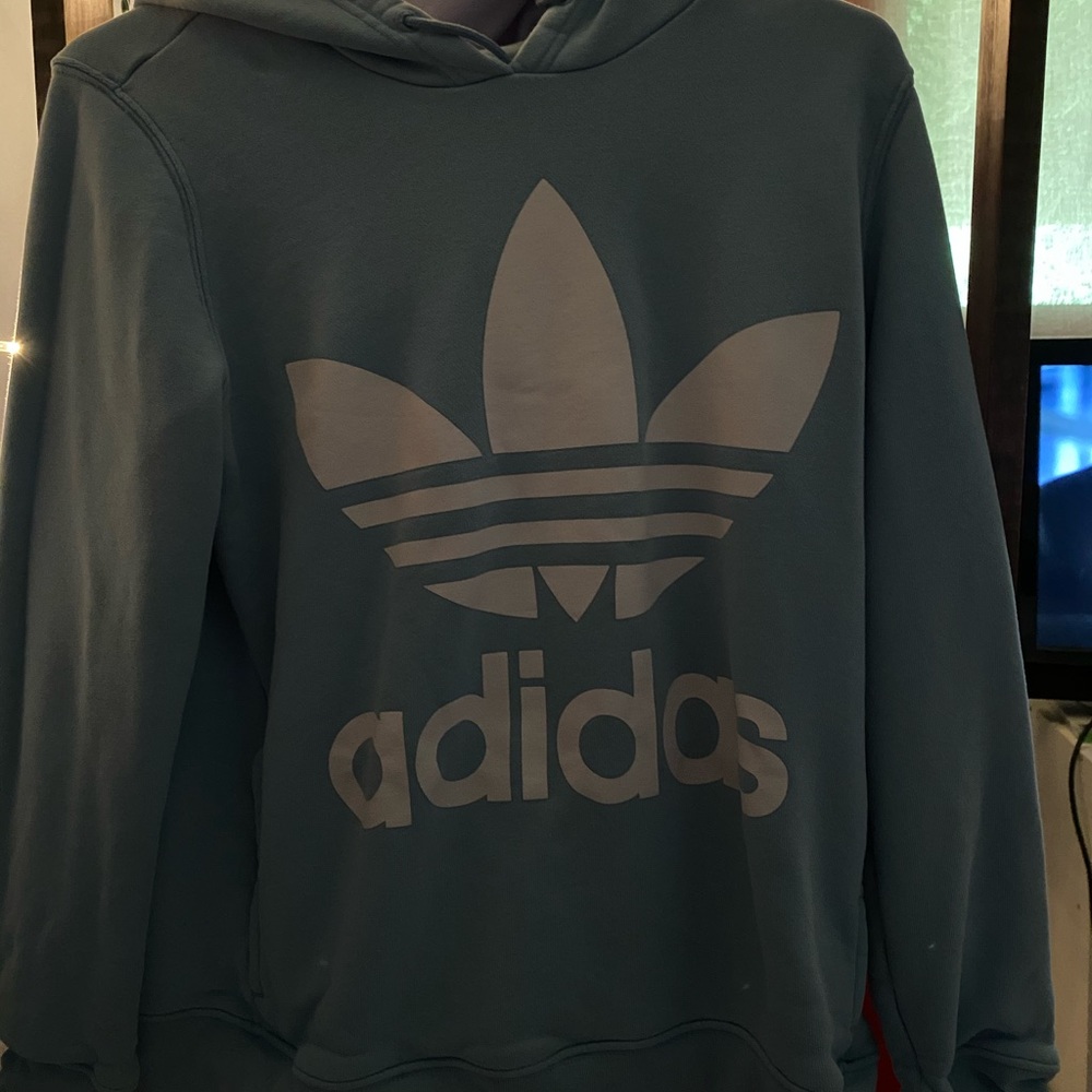 Adidas sweatshirt, light blue.
